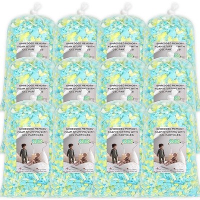 Bean Bag Filler 60lbs Shredded Memory Foam Multi Color Chair Stuffing Garifon