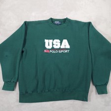 Vintage Polo Sport Ralph Lauren Mens Sweatshirt XL Crewneck 90s USA Embroidered