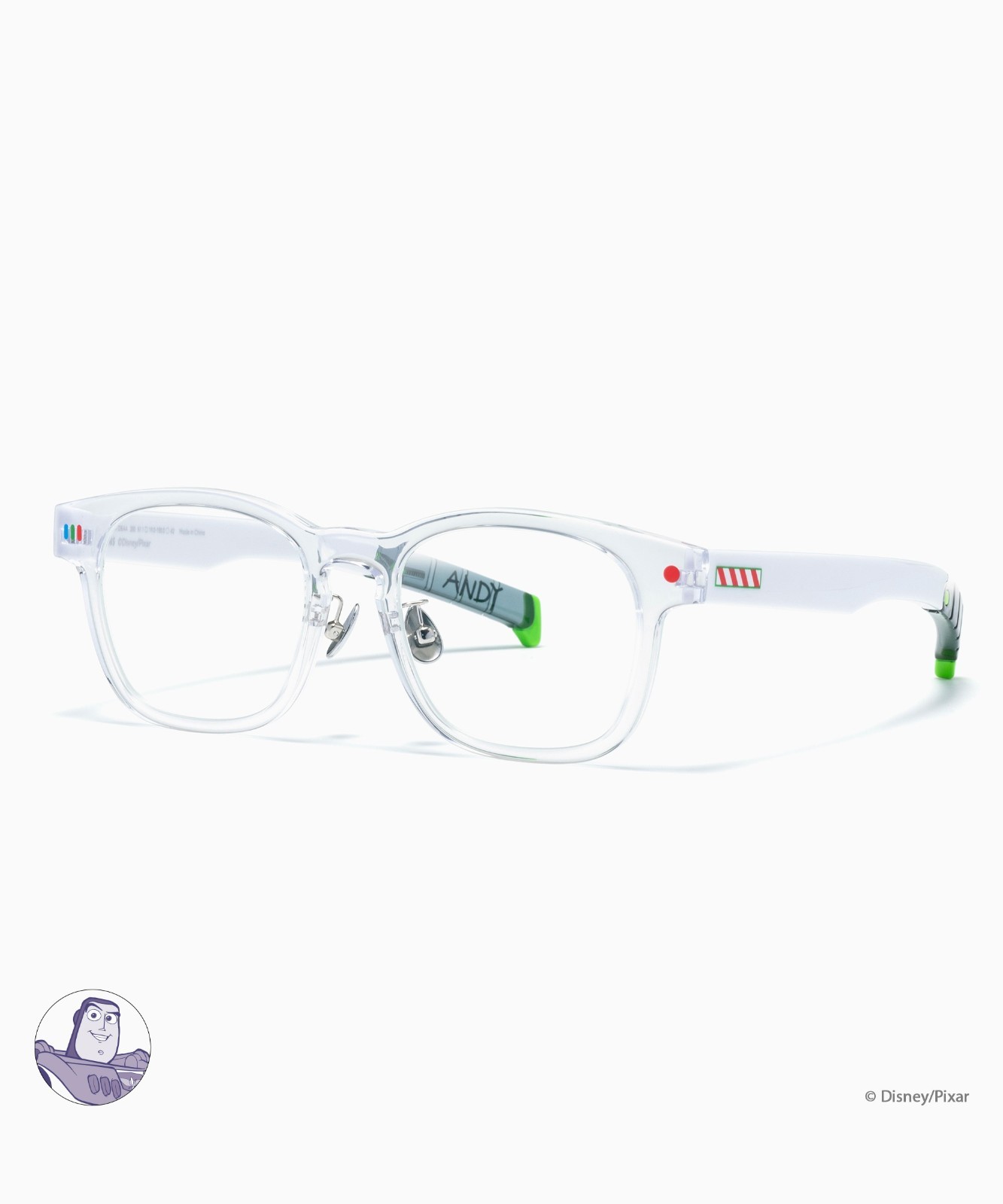 Disney Pixar Toy Story Buzz Lightyear Eyeglass Glasses Frame Clear White JINS FS