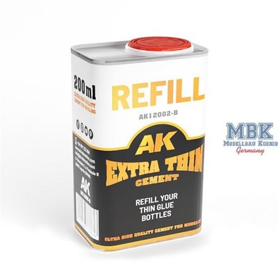 AK Interactive S.L. AK-12002-B 200 ml REFILL - EXTRA THIN CEMENT