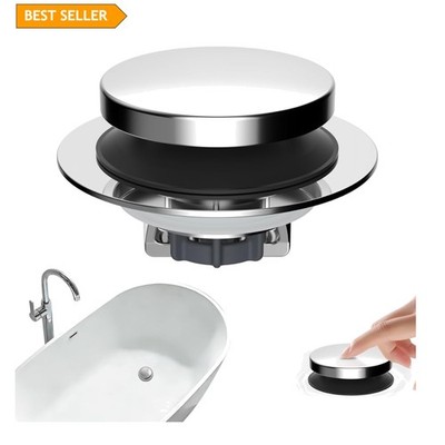 Universal Pop-Up Tub Stopper with Removable Filter - Effortless Installation