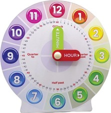 Interactive Educational Teaching Clock - Learn Time Easily, Durable Design...