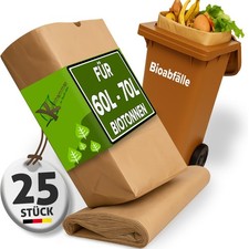 Biotonnenm&uuml;lls&auml;cke 60L - 70L, 25Stk M&uuml;llbeutel Biotonne, Biom&uuml;lls&auml;cke, M&uuml;llsack