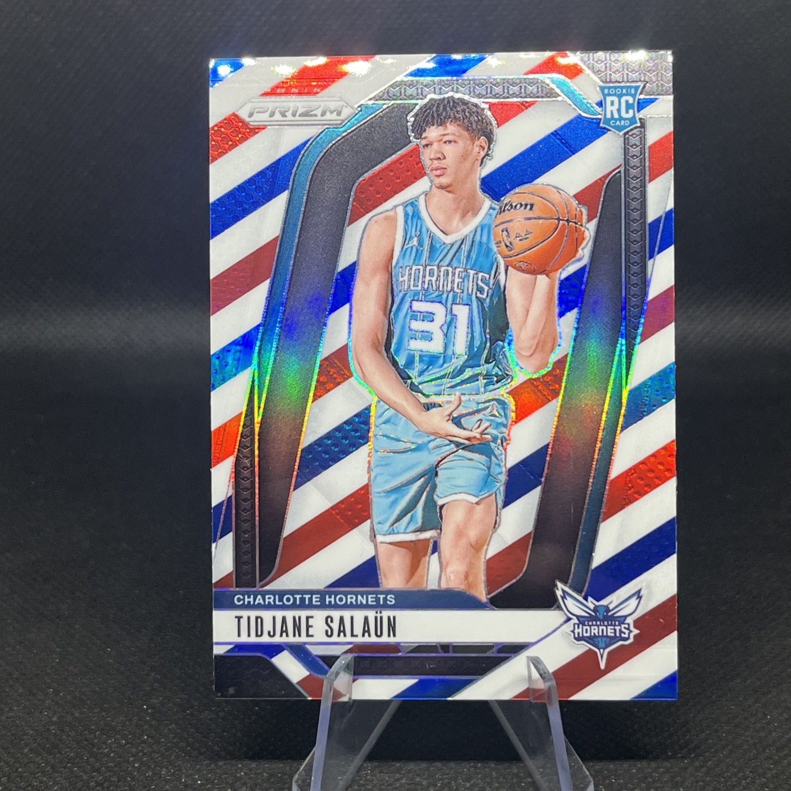 2024-25 Panini Prizm - Tidjane Salaun #262 (RC) Red White Blue Prizm