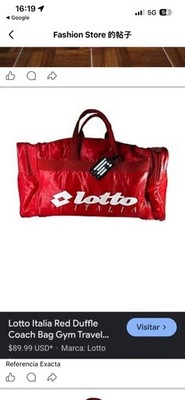 Vintage Lotto Soccer Bag Red Technologia Italiana Rare Duffel Bag
