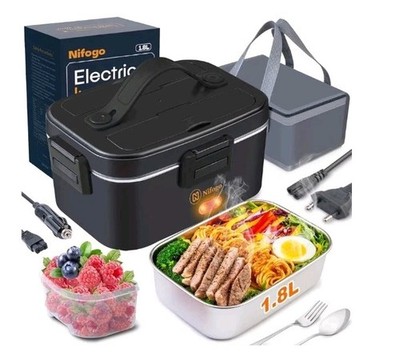 Nifogo Electric Lunch Box for Adults 80W Portable Heated Lunch Box for Men 3 in