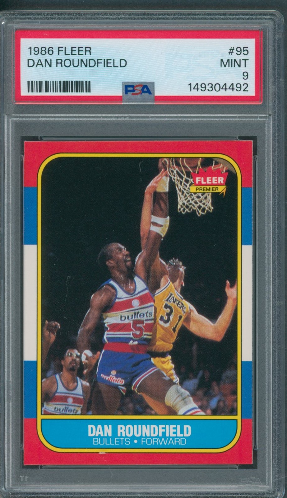 1986/87 Fleer #95 Dan Roundfield PSA MINT 9 *4492