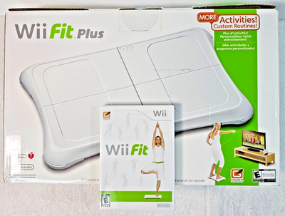 Nintendo Wii Fit PLUS Balance Board RVL-021 in Box + Wii Fit Game
