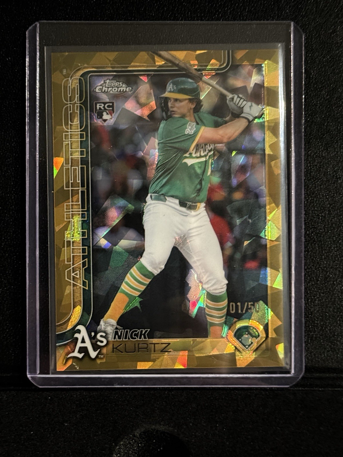 2025 Topps Chrome Update NICK KURTZ Gold Refractor 1/50 #USC178 RC AL ROY A's