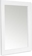 48 x 38cm Framed Mirror with Wall Hanging Fixings - White