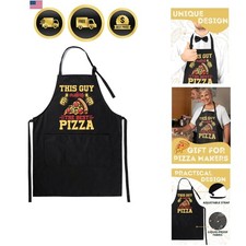 Pizza Gifts for Men/Women, Pizza Making Apron with Pockets and Adjustable Nec...