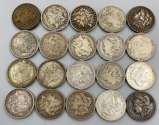 20 US Morgan Silver $1 1878 1901 mixed dates L24027