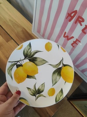 Wunderschönes 4er Set Ernesto Lemon Zitrusfrüchte Porzellan Beilagenteller