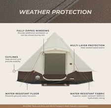 CORE 6-Person Lighted Bell Tent 13' x 12' NIB