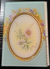 Vintage Hardcover Light Blue W/Flowers Pocket Address Book 4" x 5.5" NOS