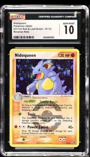 Nidoqueen EX Fire Red & Leaf Green 9/112 Reverse Holo Pokemon Card CGC 10 💎