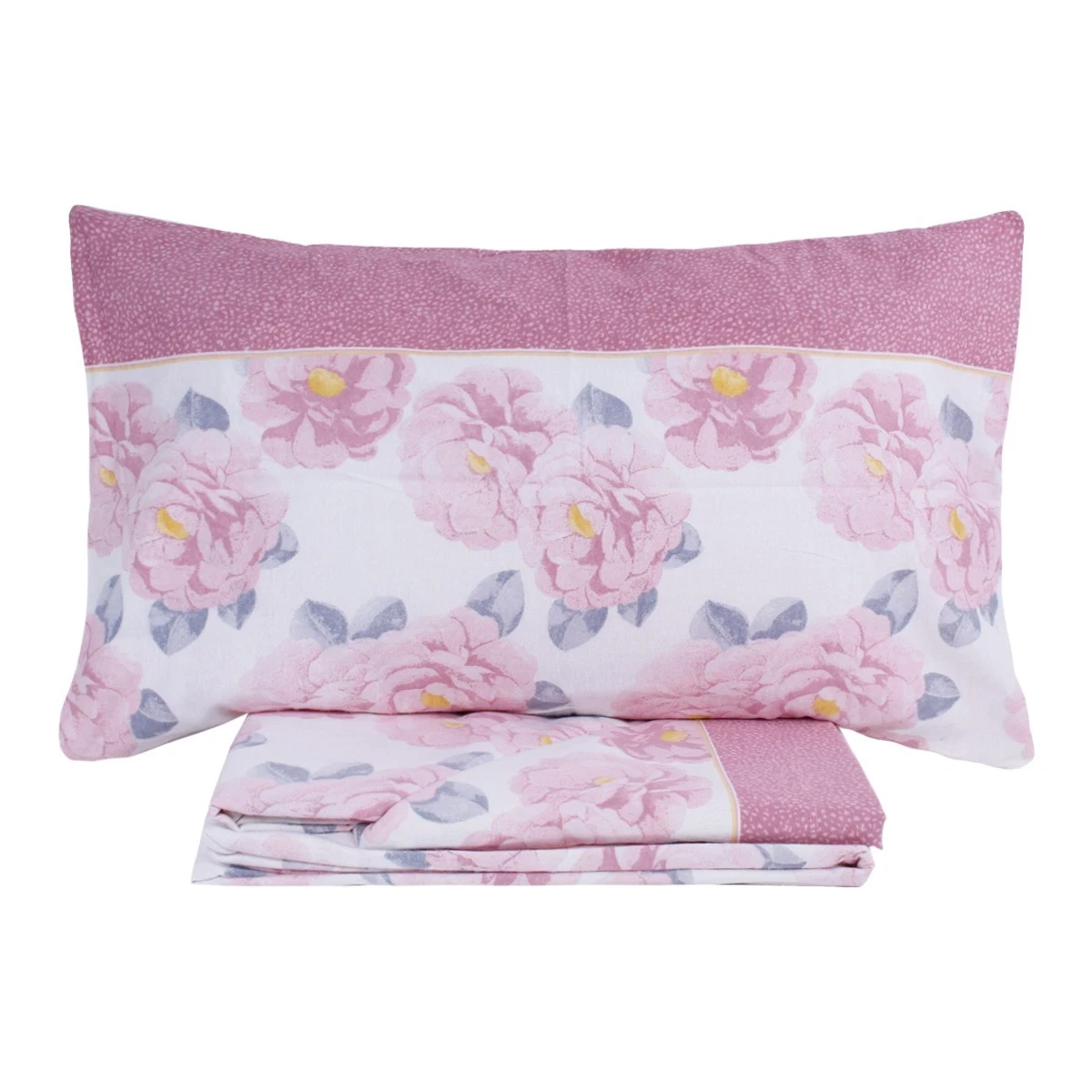 Helthep Set Lenzuola Matrimoniali 100% Cotone – Floreale Rosa E Verde Vintage Con Tasca Profonda 44,5 Cm (4 Pezzi)