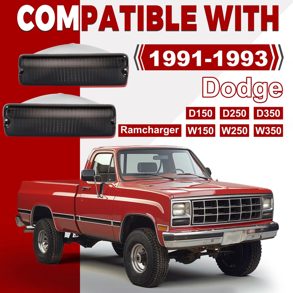 Smoke Turn Signal Light For Dodge W250 W350 1991-1993 #CH2520106 #CH2521106 - Image 2 of 4