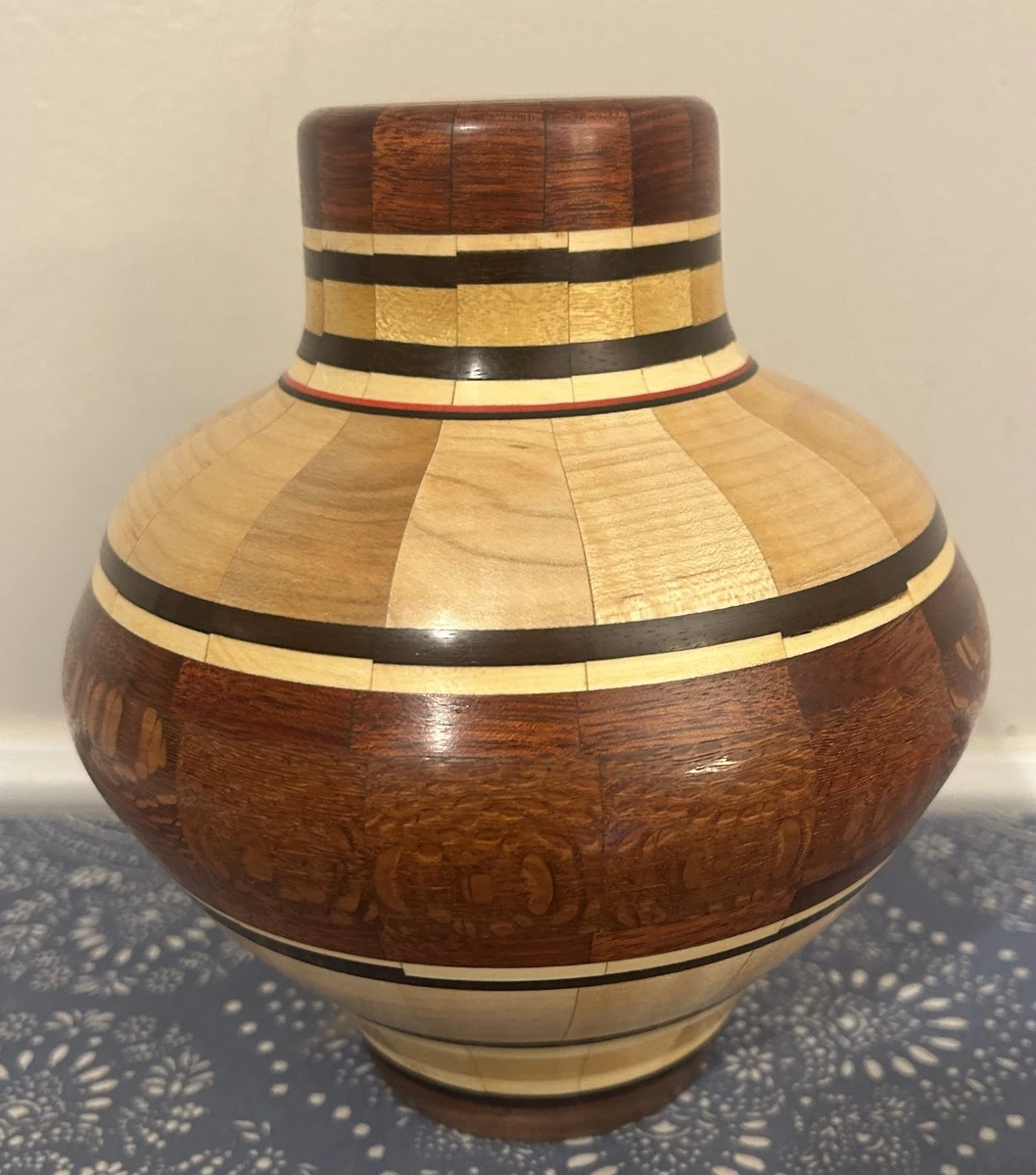 木制艺术褐色花瓶| eBay