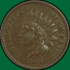 1873 Closed 3 Indian Head Cent Choice Very Fine VF+ Coin #41842
