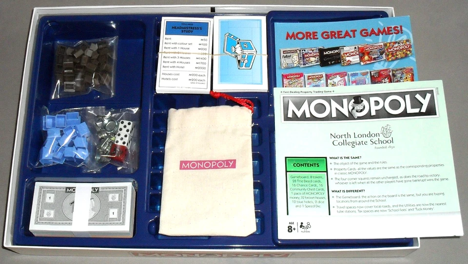 Monopoly Board Game North London Collegiate School Hasbro 2017 COMPLETE - Image 2 of 4