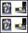 USA, SCOTT # 5399-5400, SET OF PANDA FDC COVERS 2019 FIRST MOON LANDING, IN DCP