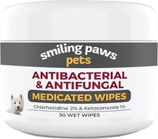 Antibacterial  Antifungal Wipes for Dogs  Cats with Chlorhexidine 