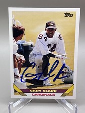 ON CARD AUTO! 1993 Topps Gary Clark Card Cardinals and Redskins Great!