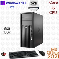 HP z200 Tower Core i5 3.2GHz 16GB RAM 500GB SSD 2TB DVD-RW Win10 Office 2021