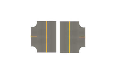 Easy Streets N - Medium Asphalt-3 Way Int Solid Yellow Line No Fog