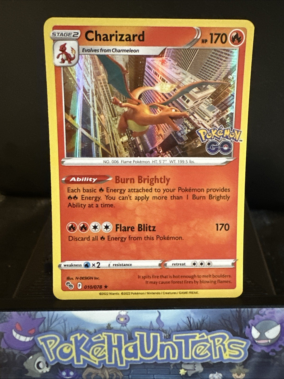 Pokemon Card Charizard 010/078 Holo Rare Pokemon Go Near Mint