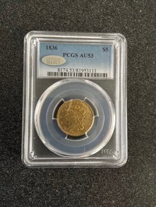 Gold 1836 $5 Liberty Classic Head PCGS AU53