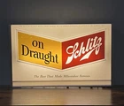 Rare 1954 Vintage SCHLITZ Beer  “ON DRAUGHT”  Bar Light Sign! 21” X 13” LOOK 🔥