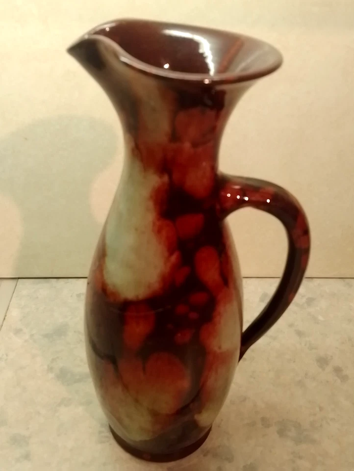 Ewenny Welsh Pottery Jug / Pitcher Brown ans Green Glaze 10" - Image 2 of 4