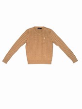 NWOT Women s Size L Polo Ralph Lauren Cotton Cable Knit Sweater Brown