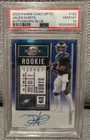 Jalen Hurts - 2020 Contenders Optic - Rookie Ticket Auto - Blue /75 - PSA 10 gem