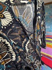 H&M Eur 38 Uk 10 Boho Retro Print Maxi Dress String Detailing