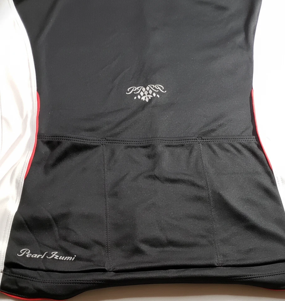 Chaleco Pearl Izumi Mujer Grande 3/4 Cremallera Cuello Simulado Negro/Blanco Ciclismo Top Deportes Foto 4 de 4