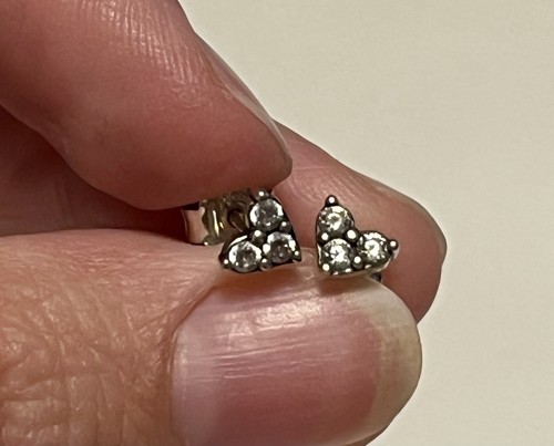Pandora Triple Stone Heart Stud Earrings 293003C01