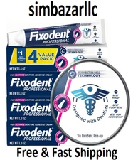 Fixodent Professional Ultimate Denture Adhesive Cream, 1.8 oz (4 PACK)