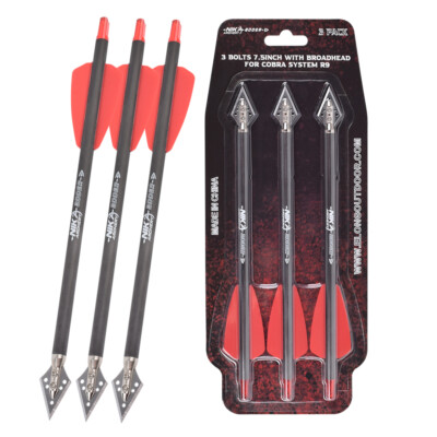 3/6 PCS  Archery Crossbow Bolts 7.5'' Carbon Arrow Screw Tip for Hunting Shooting