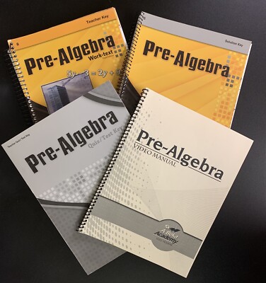 A Beka Book Pre-Algebra Teacher Key, Solution Key, Test/Quiz Key, & Video Manual