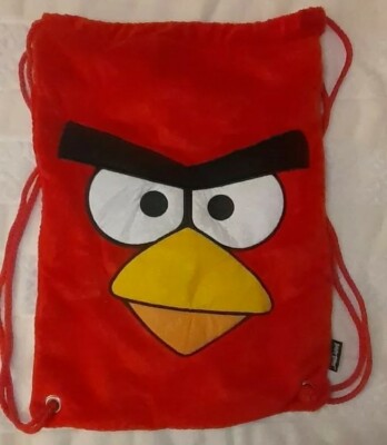 Angry Birds Plush Cinch Pack Drawstring Backpack Bag Red Bird