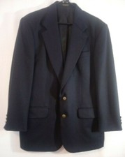 OSCAR DE LA RENTA Men's Navy 100 Wool Suit Sport Coat Jacket 40R