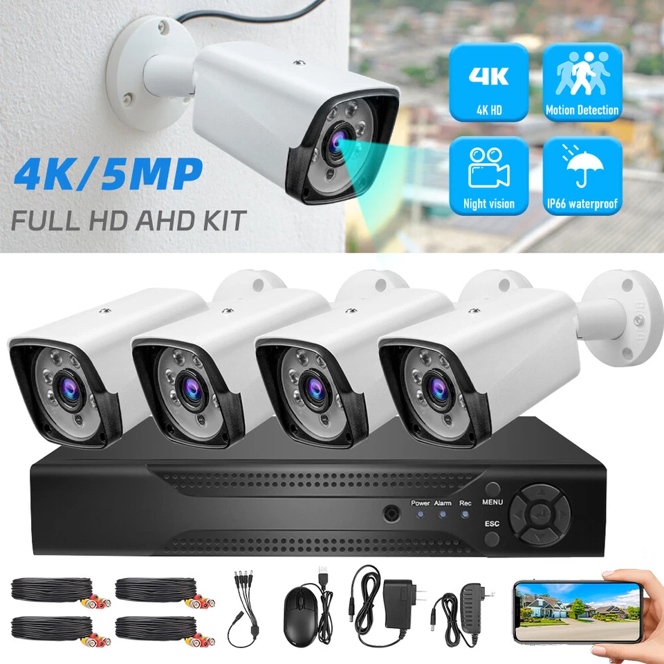 5MP Wired Security Camera System DVR 1080P Outdoor 8CH H.265+ CCTV Wifi DVR Kit - Image 2 of 4