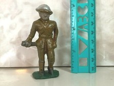 Vintage WWI Lead Soldier Holding Mortar 