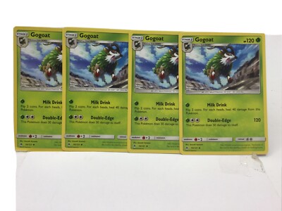 2018 POKEMON 4X CARD LOT GOGOAT 10/131 UNCOMMON PACK FRESH NM/M TCG