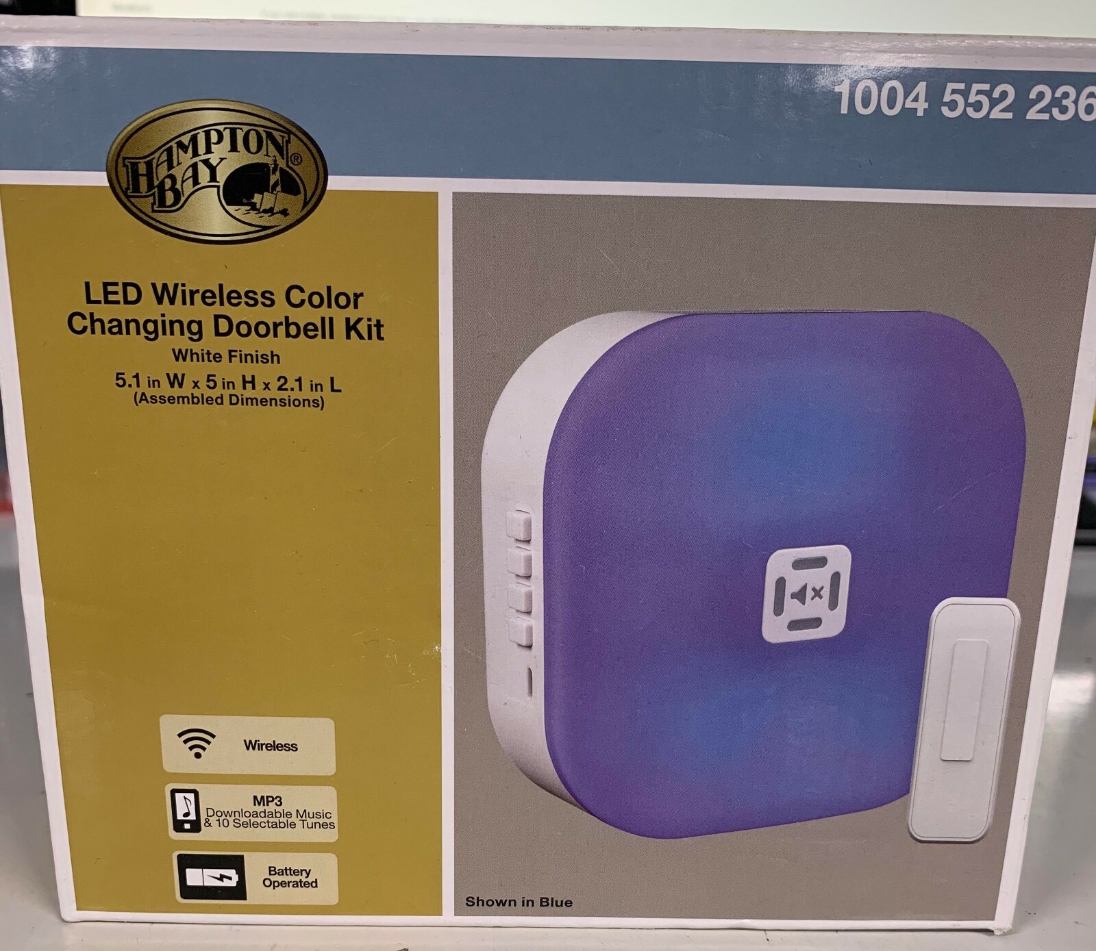 HAMPTON BAY LED WIRELESS COLOR CHANGING DOORBELL KIT HB731003 1004