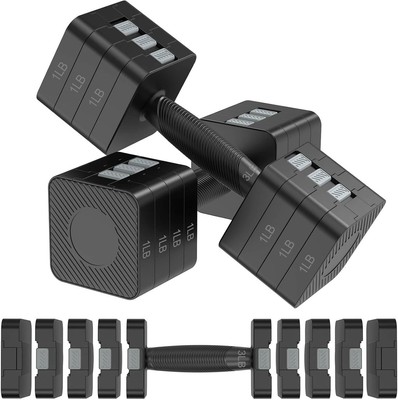 Set of 2 Adjustable Dumbbells for Women/Men Home Gym Full Body Workout Fitness