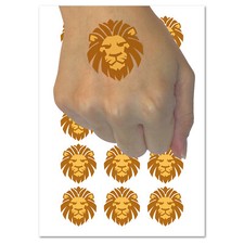 Regal Lion Head Temporary Tattoo Water Resistant Fake Body Art Set